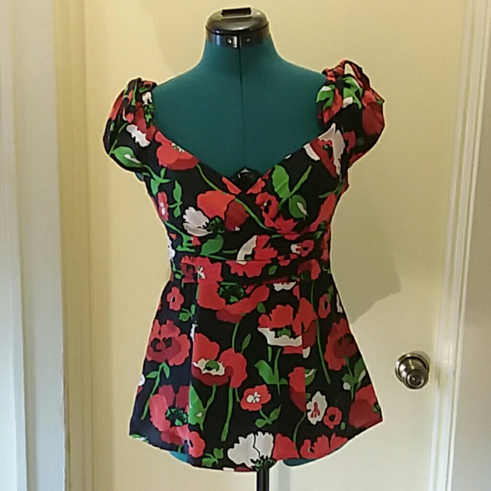 Nanette Lepore silk floral blouse